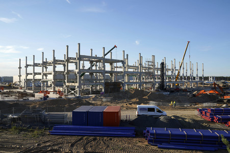 Baustelle der Tesla Gigafactory 4 in Grünheide