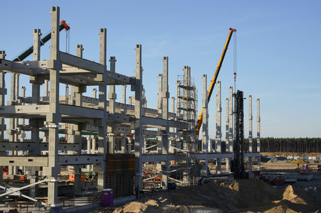 Baustelle der Tesla Gigafactory 4 in Grünheide