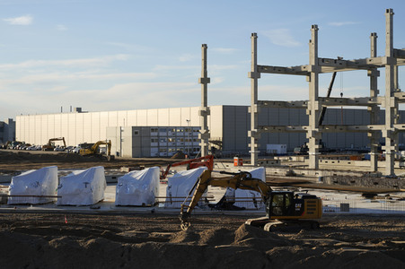 Baustelle der Tesla Gigafactory 4 in Grünheide