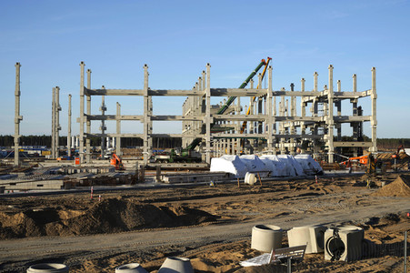 Baustelle der Tesla Gigafactory 4 in Grünheide