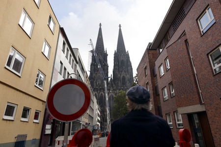 Abbau des Gerüsts am Kölner Dom