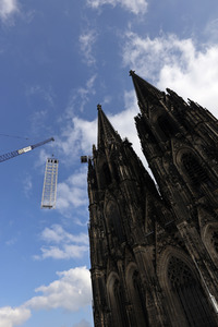 Abbau des Gerüsts am Kölner Dom