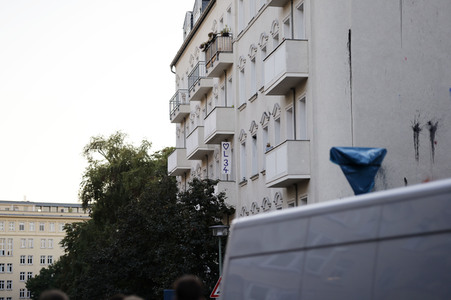 Demonstration gegen Räumung vom Wagencamp 'Köpi' in Berlin