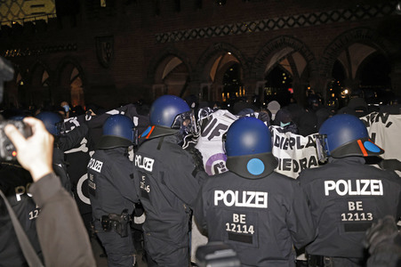Demonstration gegen Räumung vom Wagencamp 'Köpi' in Berlin