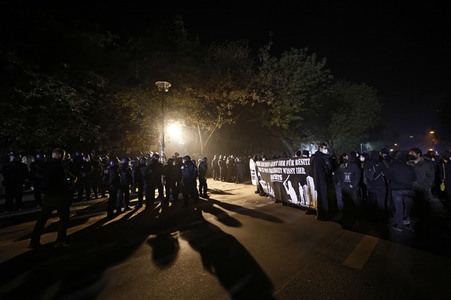 Demonstration gegen Räumung vom Wagencamp 'Köpi' in Berlin