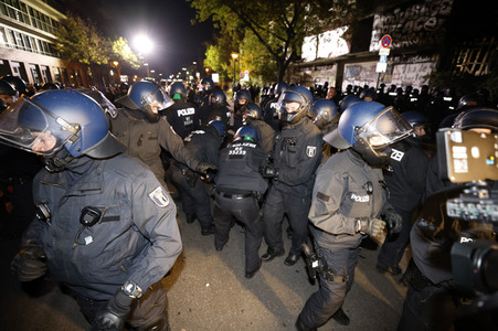 Demonstration gegen Räumung vom Wagencamp 'Köpi' in Berlin