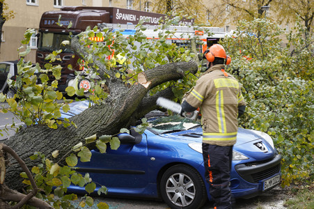 Sturmschäden durch Sturmtief Ignatz in Berlin