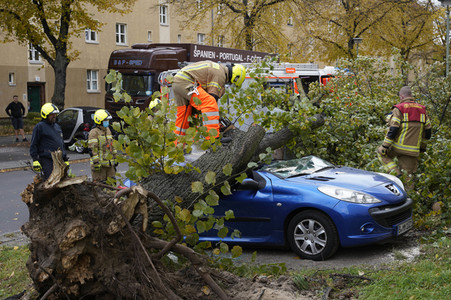 Sturmschäden durch Sturmtief Ignatz in Berlin