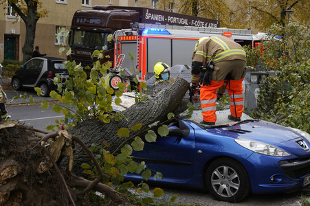 Sturmschäden durch Sturmtief Ignatz in Berlin