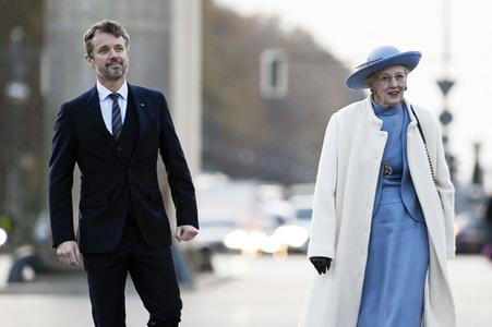 Fototermin mit Königin Margrethe II. von Dänemark und Kronprinz Frederik von Dänemark in Berlin