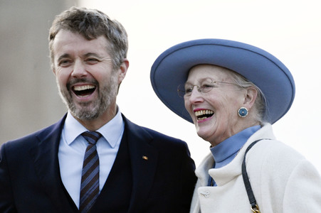 Fototermin mit Königin Margrethe II. von Dänemark und Kronprinz Frederik von Dänemark in Berlin