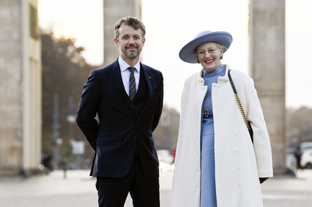 Fototermin mit Königin Margrethe II. von Dänemark und Kronprinz Frederik von Dänemark in Berlin