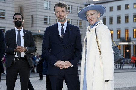 Fototermin mit Königin Margrethe II. von Dänemark und Kronprinz Frederik von Dänemark in Berlin