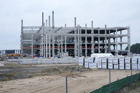 Baustelle der Tesla Gigafactory 4 in Grünheide
