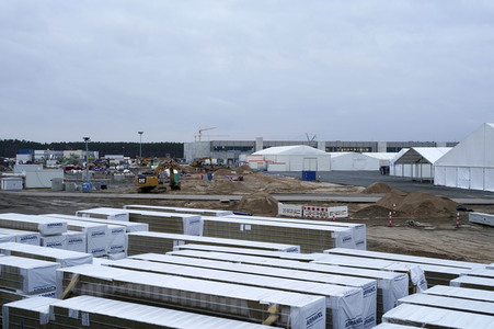 Baustelle der Tesla Gigafactory 4 in Grünheide
