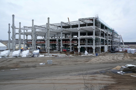 Baustelle der Tesla Gigafactory 4 in Grünheide