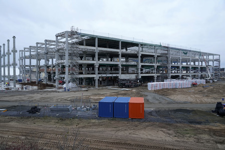 Baustelle der Tesla Gigafactory 4 in Grünheide