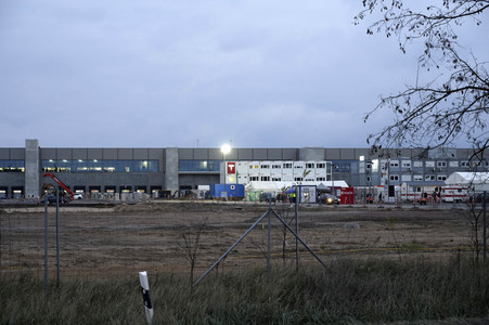 Baustelle der Tesla Gigafactory 4 in Grünheide