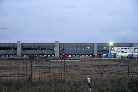Baustelle der Tesla Gigafactory 4 in Grünheide