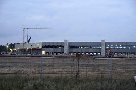 Baustelle der Tesla Gigafactory 4 in Grünheide
