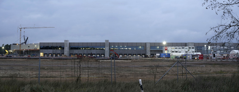 Baustelle der Tesla Gigafactory 4 in Grünheide