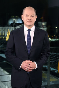 Neujahrsansprache des Bundeskanzlers Olaf Scholz in Berlin