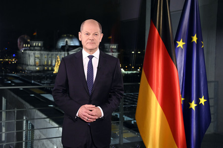Neujahrsansprache des Bundeskanzlers Olaf Scholz in Berlin