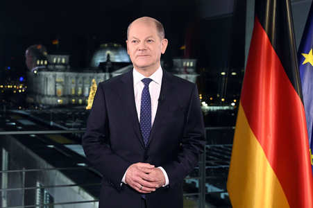 Neujahrsansprache des Bundeskanzlers Olaf Scholz in Berlin