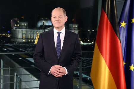 Neujahrsansprache des Bundeskanzlers Olaf Scholz in Berlin
