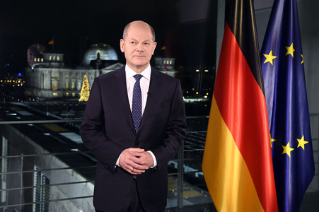 Neujahrsansprache des Bundeskanzlers Olaf Scholz in Berlin