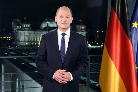 Neujahrsansprache des Bundeskanzlers Olaf Scholz in Berlin