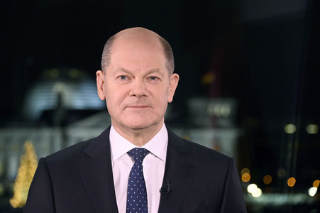 Neujahrsansprache des Bundeskanzlers Olaf Scholz in Berlin
