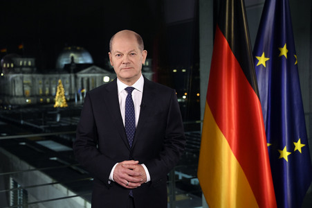 Neujahrsansprache des Bundeskanzlers Olaf Scholz in Berlin