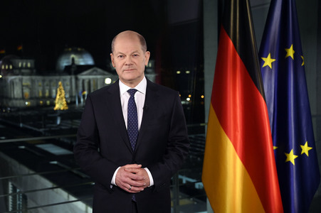 Neujahrsansprache des Bundeskanzlers Olaf Scholz in Berlin