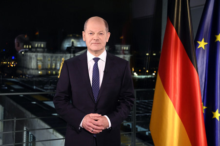 Neujahrsansprache des Bundeskanzlers Olaf Scholz in Berlin