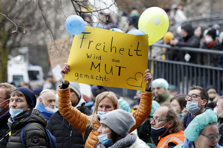 Coronademo in Düsseldorf