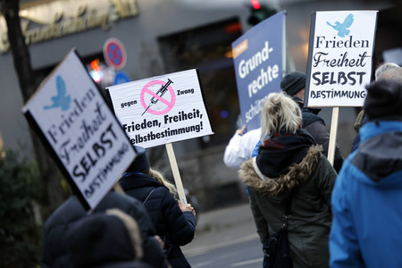 Coronademo in Düsseldorf