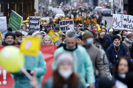 Coronademo in Düsseldorf