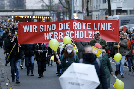 Coronademo in Düsseldorf