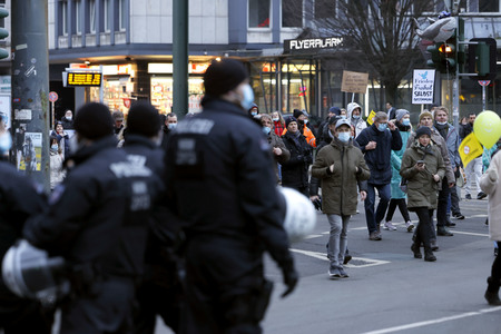Coronademo in Düsseldorf