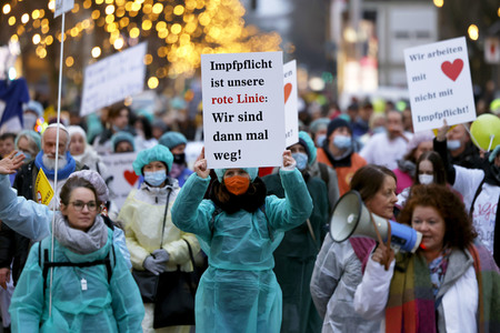 Coronademo in Düsseldorf