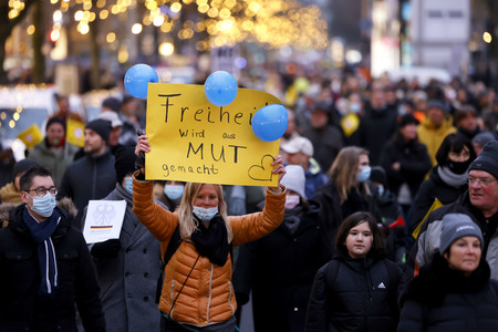 Coronademo in Düsseldorf