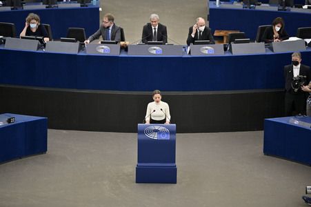 Wahl der neuen EU-Präsidentin im Europäischen Parlament in Straßburg