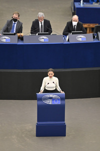 Wahl der neuen EU-Präsidentin im Europäischen Parlament in Straßburg