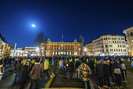 Demonstration von Gegnern der Corona-Maßnahmen und der Impfpflicht in Görlitz