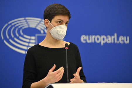 Pressekonferenz der Fraktion Die Grünen/EFA im EU-Parlament in Straßburg