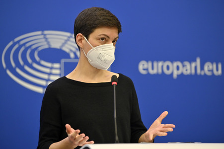 Pressekonferenz der Fraktion Die Grünen/EFA im EU-Parlament in Straßburg
