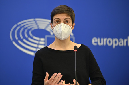 Pressekonferenz der Fraktion Die Grünen/EFA im EU-Parlament in Straßburg