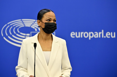 Pressekonferenz der Fraktion Die Grünen/EFA im EU-Parlament in Straßburg