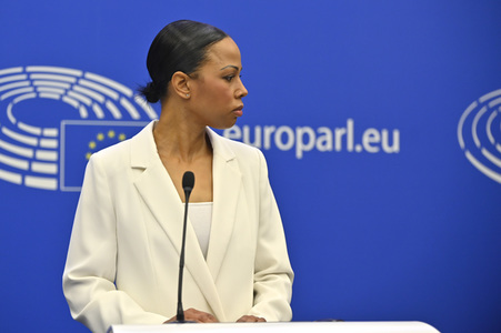 Pressekonferenz der Fraktion Die Grünen/EFA im EU-Parlament in Straßburg